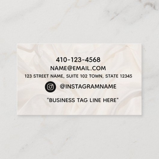 ピンクモダンシルクプロフェッショナル名刺 名刺 (裏面)