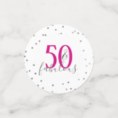 ピンクモダンシルバーとホワイト50と素晴らしい コンフェッティ (スモール正面)