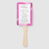 ピンクモダンシルバーゲート結婚式 プログラム ハンドファン (正面)