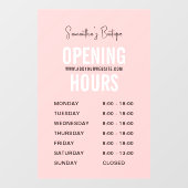 ピンクモダンシンプルブティック開館時間 ウィンドウサイン (シート)