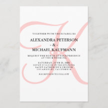 ピンクモダンスクラシックの垂直モノグラム結婚