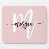 ピンクモダンスクリプガーリートモノグラム名 マウスパッド (正面)