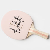 ピンクモダンスクリプガーリートモノグラム名 卓球ラケット (横)