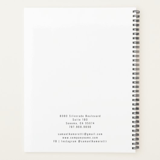 ピンクモダンスクリプトメイクアップアーティストビジネスプランナー プランナー手帳 (裏面)