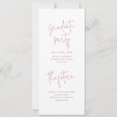 ピンクモダンスクリプト3写真の卒業発表 招待状 (裏面)