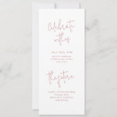 ピンクモダンスクリプト3写真の卒業発表 招待状 (裏面)