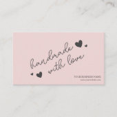 ピンクモダンスクリプトQRコード、ありがとうございます 名刺 (正面)