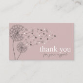 ピンクモダンスクリプトQRコード、ありがとうございます 名刺 (正面)