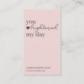 ピンクモダンスクリプトQRコード、ありがとうございます 名刺 (正面)