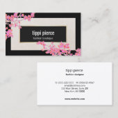 ピンクモダンスタイリッシュフローラ設計者 名刺 (正面/裏面)
