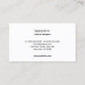 ピンクモダンスタイリッシュフローラ設計者 名刺 (裏面)