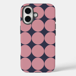 ピンクモダンスタイリッシュ水玉模様 iPhone 16ケース