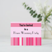 ピンクモダンストライプハウスウォーミングパーティー 招待状 (スタンド正面)