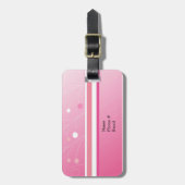 ピンクモダンストライプ色 ラゲッジタグ (正面縦)