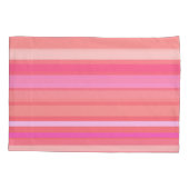 ピンクモダンストライプ色 枕カバー (裏面)