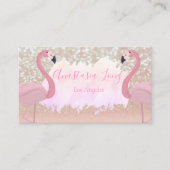 ピンクモダンスパークリーFlamingo名刺 名刺 (正面)