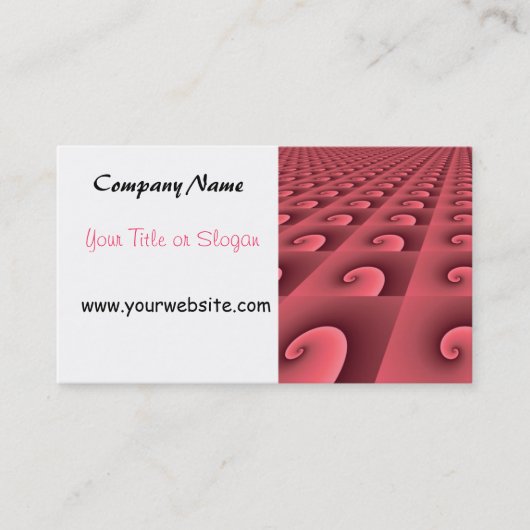 ピンクモダンスワールデザイン 名刺 (正面)