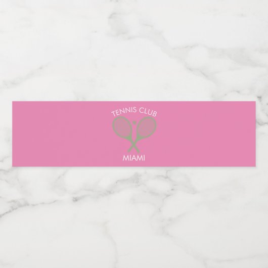 ピンクモダンセージエレガントクラシックテニス ペットボトルラベル (シングルラベル)