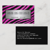 ピンクモダンゼブラプロフェッショナル名刺 名刺 (正面/裏面)
