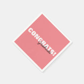 ピンクモダンタイポグラフィおめでとう卒業 スタンダードカクテルナプキン (角)