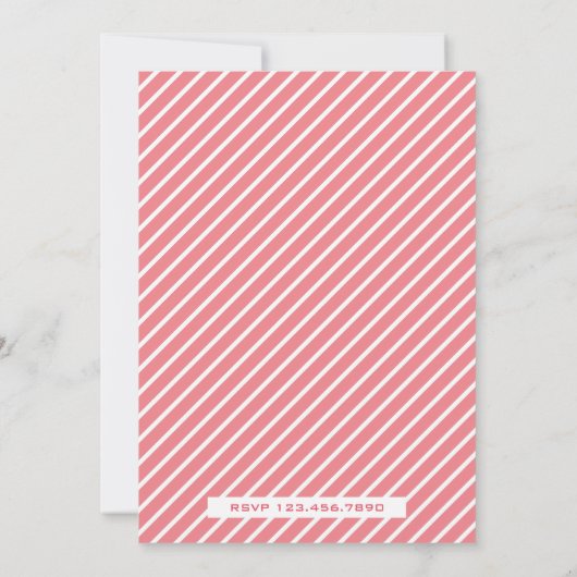 ピンクモダンタイポグラフィベビーガール写真Aqiqah 招待状 (裏面)