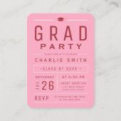 ピンクモダンタイポグラフィ写真卒業招待状 エンクロージャーカード (裏面)