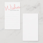 ピンクモダンタイポグラフィ結婚の願い アドバイスカード (正面/裏面)