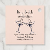 ピンクモダンダブルお祝いジョイント誕生日 フェイバータグ (裏面)