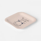 ピンクモダンダブルお祝いジョイント誕生日 ペーパープレート (傾斜あり)