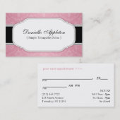 ピンクモダンダマスエレガントクアポイントメントカード 予約カード (正面/裏面)