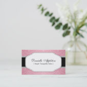 ピンクモダンダマスエレガントクアポイントメントカード 予約カード (スタンド正面)