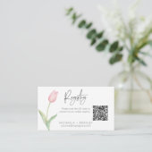 ピンクモダンチューリップソロブライダルシャワーレジストリ エンクロージャーカード (スタンド正面)