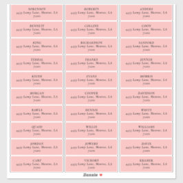 ピンクモダンチューリップ結婚住所 シール