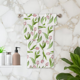 ピンクモダンチューリップ バスタオルセット