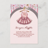 ピンクモダンツチュバレリーナバレエ少女ベビーシャワー エンクロージャーカード (正面)