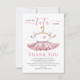 ピンクモダンツチュバレリーナバレエ少女ベビーシャワー サンキューカード
