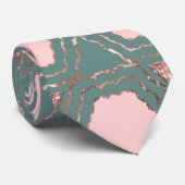 ピンクモダンティール(緑がかった色)バラ金ゴールドハニカム六角 ネクタイ (ロール)