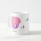ピンクモダンディスコ女性のカーボーイカウボーイ コーヒーマグカップ (正面左)