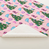 ピンクモダンディスコ女性のカーボーイロデオクリスマスツリー シェルパブランケット (3/4)