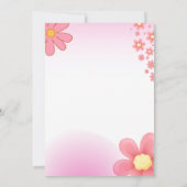 ピンクモダンデイジーテーマ赤ちゃんシャワー感謝していユー サンキューカード (裏面)