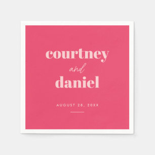 ピンクモダントレンディーミックスマ結婚ッチ スタンダードカクテルナプキン