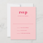 ピンクモダントレンディーミックスマ結婚ッチ 出欠カード (正面)