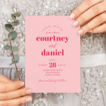 ピンクモダントレンディーミックスマ結婚ッチ 招待状<br><div class="desc">ピンクモダンのトレンディーミックスマッチ結婚式招待状はモダン、色のタイプの組み合わはっきりしたせモダンを特徴とする。</div>