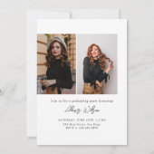 ピンクモダントレンディーミニマル3写真卒業 招待状 (裏面)