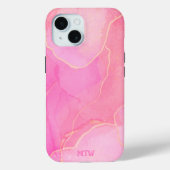 ピンクモダントレンディーモノグラムの Case-Mate iPhoneケース (裏面)