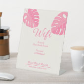 ピンクモダントロピカルリーフビーチWifiレンタル 台座サイン (インサイチュ)