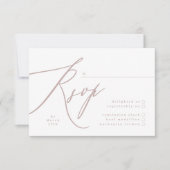 ピンクモダントープ書道QRコード結婚s 出欠カード (正面)