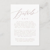 ピンクモダントープ&ホワイトシンプルモノグラム結婚ズ 出欠カード (正面)