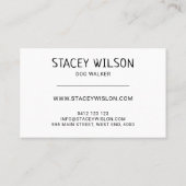 ピンクモダンドッグウォーカー又はペットトリマー 名刺 (裏面)