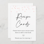 ピンクモダンドットレシピカード記号 招待状 (正面/裏面)